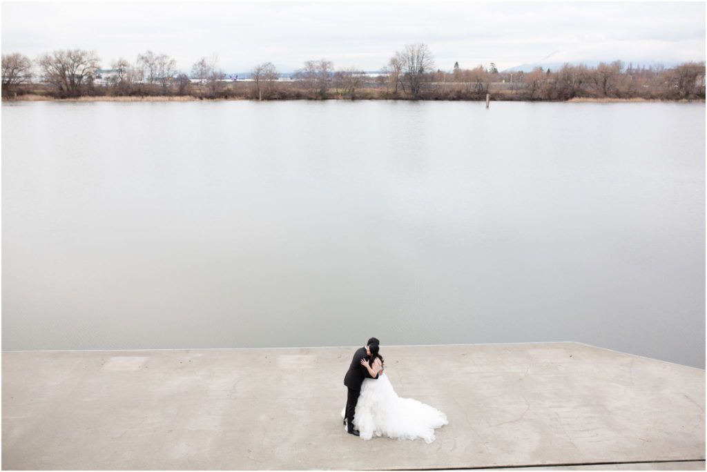 Elegant UBC Boathouse Winter Wedding First Look in December by Vivian Ng Photography