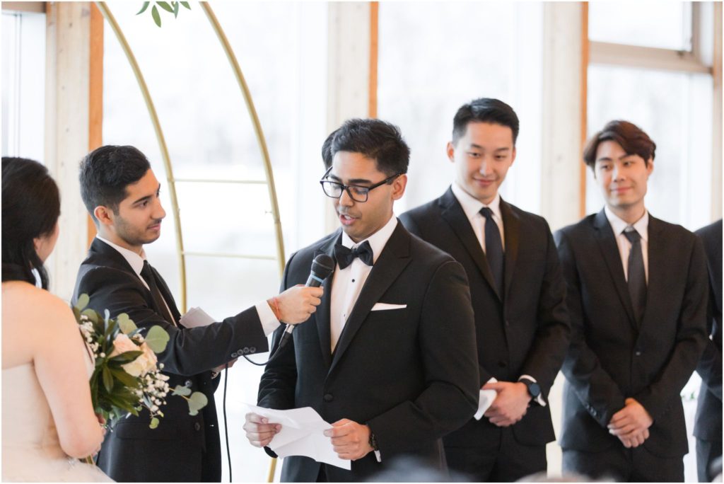 Elegant UBC Boathouse Winter Wedding Ceremony