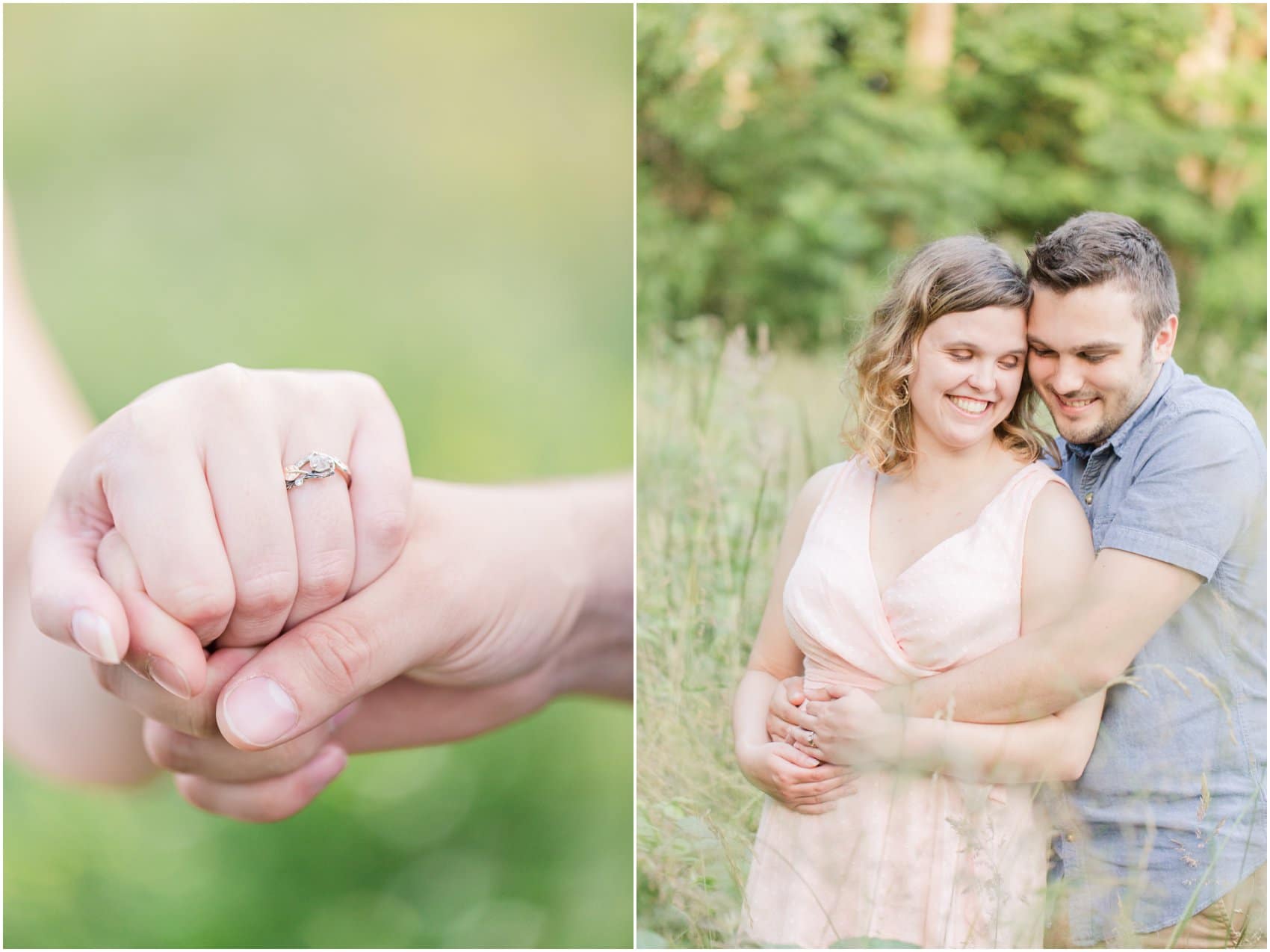 Engagement ring and love in the park in Surrey