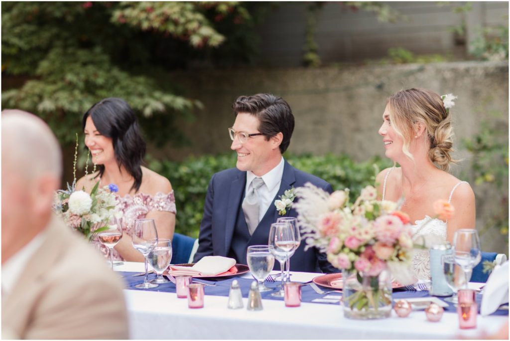 Vancouver Backyard Wedding, Vancouver Garden Wedding Reception  speeches bride and groom