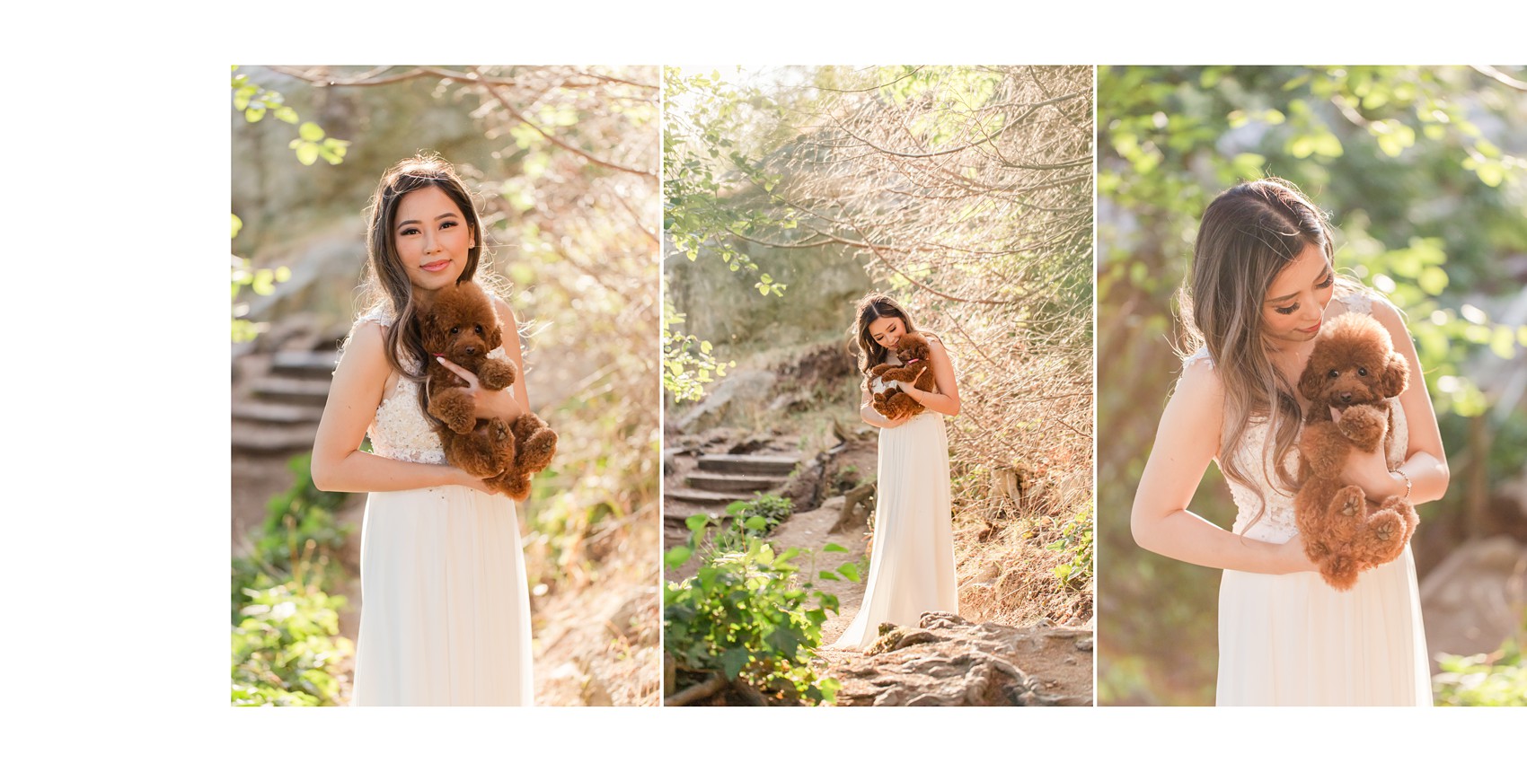 West Vancouver Whytecliff Engagement photos- bride with her puppy